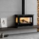 Poêle à bois 3 vitres ventilé raccordable pose libre - FIREMATIC Calgary - S 12.5 kW