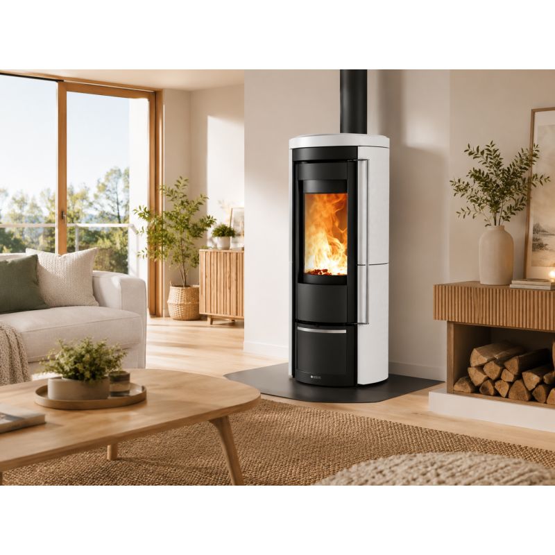 Poêle à bois en céramique raccordable - LA NORDICA Liu.16 Maiolica 7.5 kW