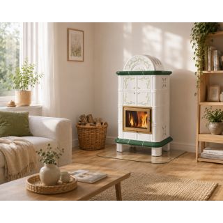 Poêle à bois en céramique - ORIGINE PHEBO Diana-Dôme Décor 11.8 kW