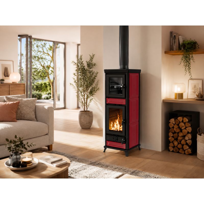 Poêle à bois avec four - THERMOROSSI Anna Evo5 Maiolica 12.5 kW