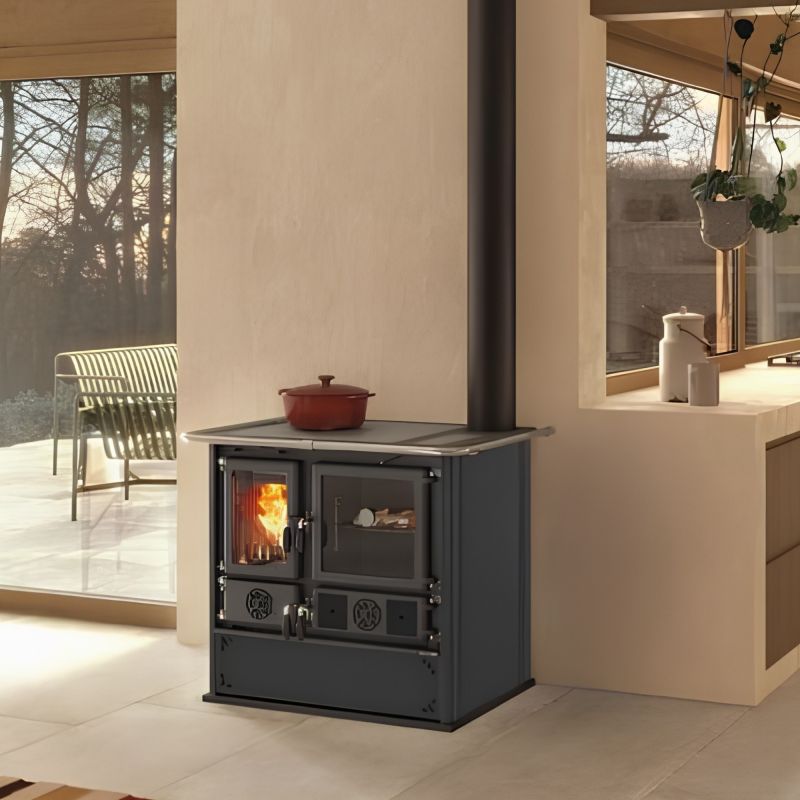 Cuisinière à bois raccordable - LA NORDICA Rosa.16 steel 8.8 kW