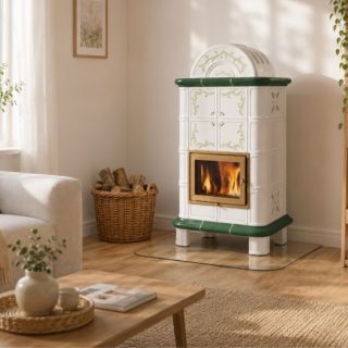 Poêle à bois céramique - ORIGINE PHEBO Diana-Dôme Décor 11.8 kW