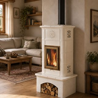 Poêle à bois céramique - ORIGINE PHEBO Selene Sole 10.7 kW