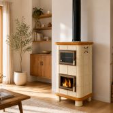 Poêle à bois avec four en céramique - ORIGINE PH Demetra 4S 11.8 kW