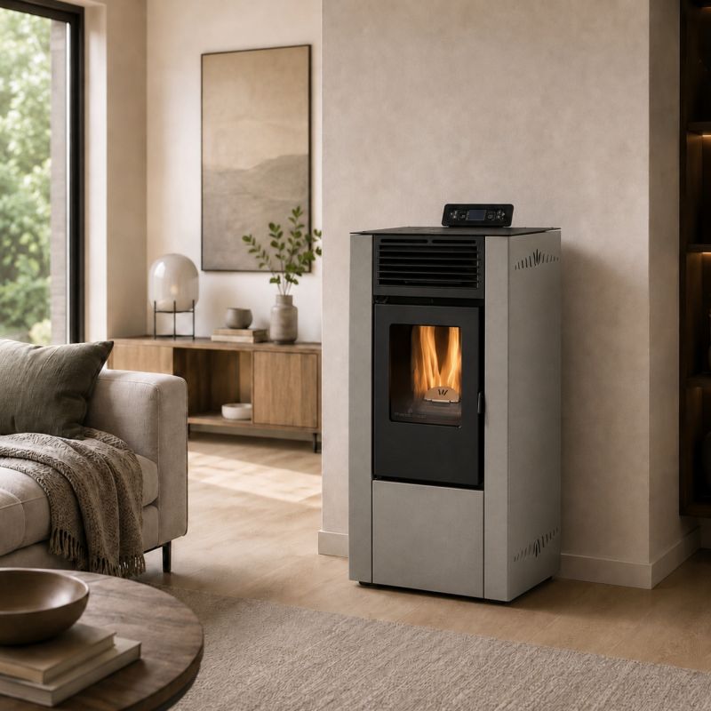 Poêle à granules ventilé - ORIGINE PHEBO Clio Eco 6.2 kW