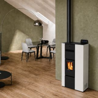 Poêle à granules ventilé extra plat - ORIGINE PHEBO Fenice 8.6 kW