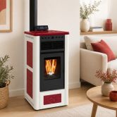 Poêle à granules en céramique - ORIGINE PHEBO Febe Bicolore 5S-8 7.5 kW