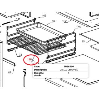 Grille chromée de four - LA NORDICA