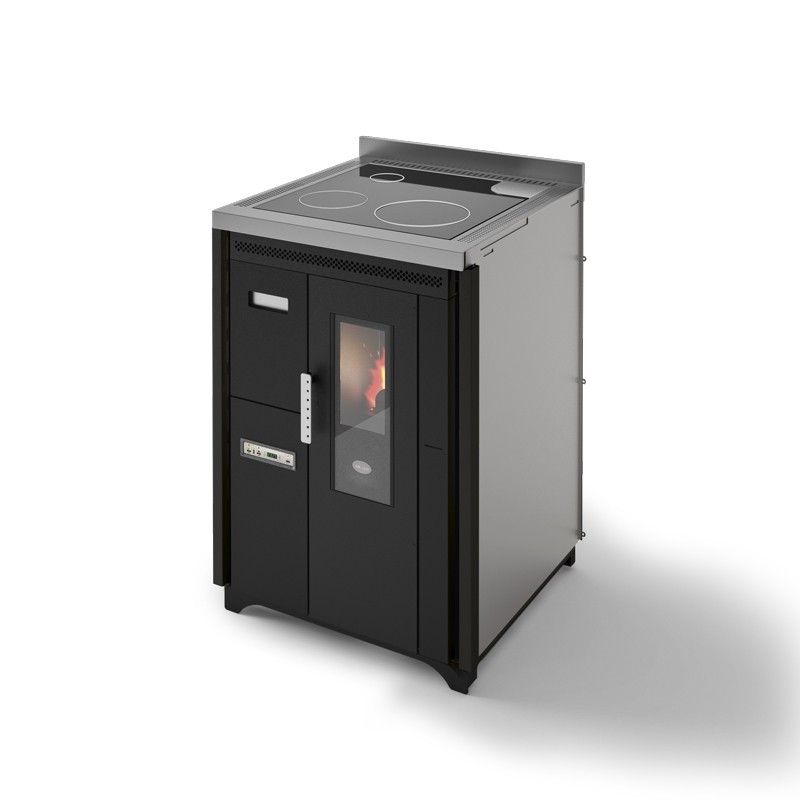 Cuisinière à granules ventilée encastrable - EVACALOR Nina 7.5 kW