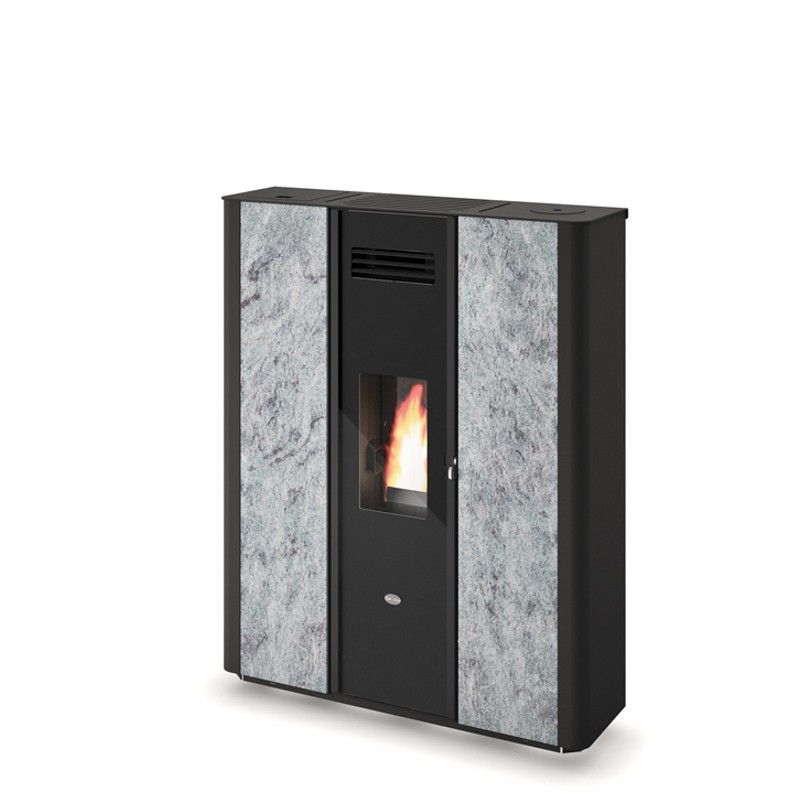 Poêle à granulés ventilé extra plat canalisable - EVACALOR Carol 9.5 kW