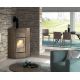 Poêle à bois d'angle en acier inox bruni - ORIGINE PH Giunone 10.6 kW