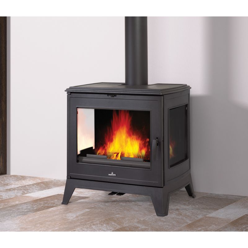 Poêle à bois en fonte 3 vitres - BRONPI Bury 14 kW