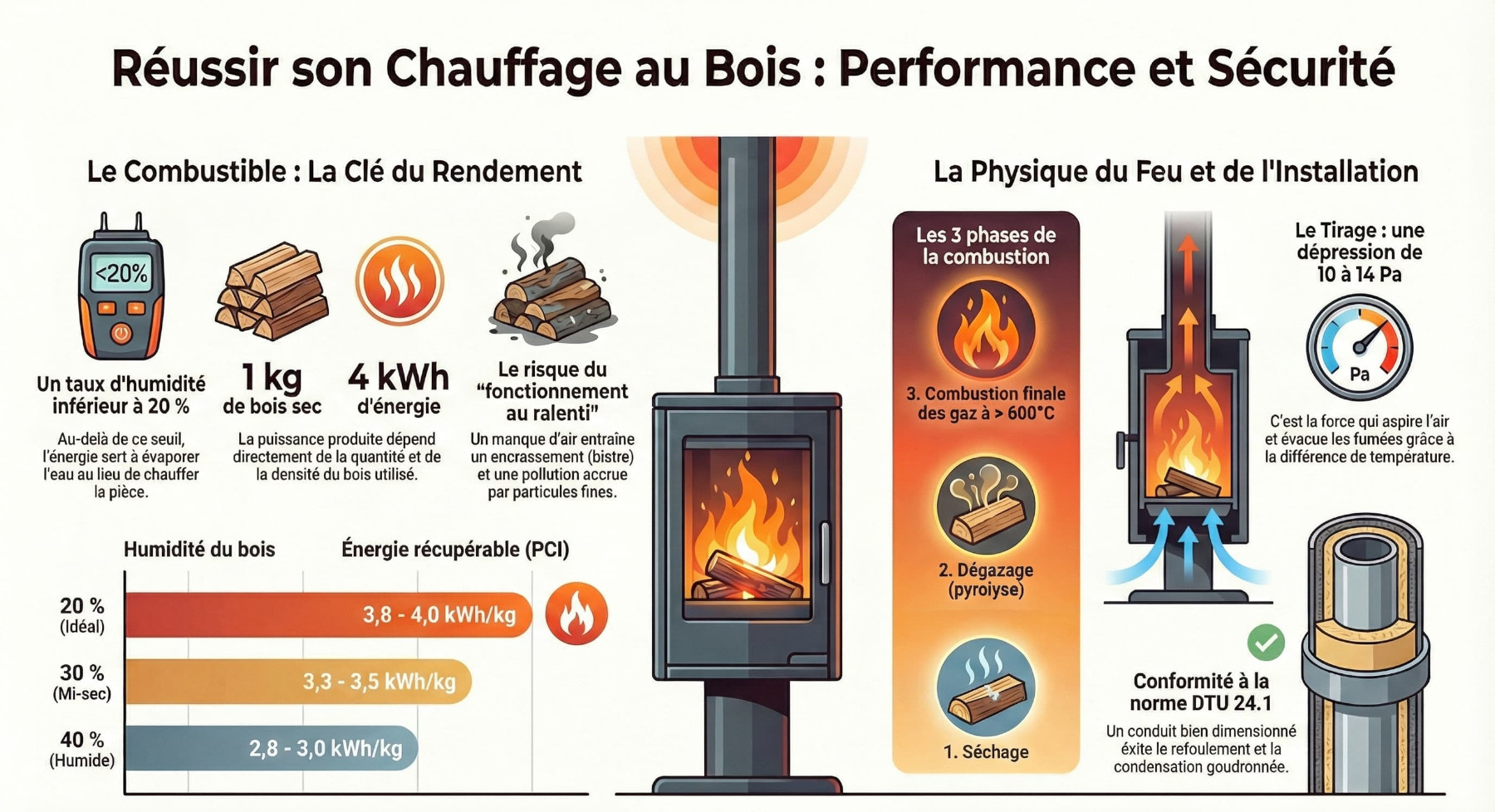 infographie combustion poele a bois