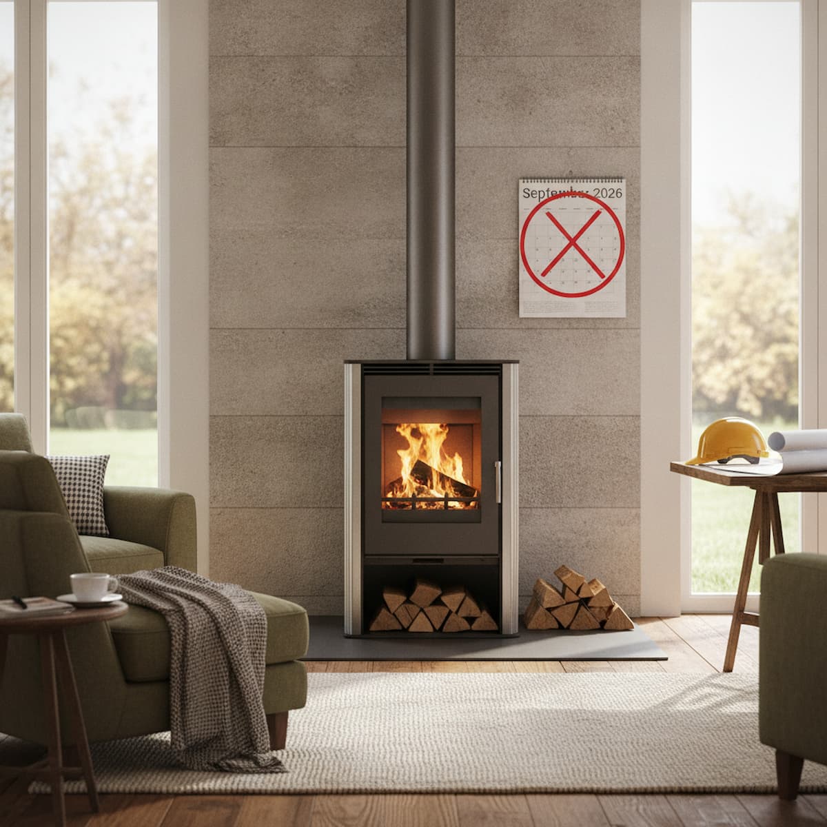 Poêle à bois moderne disponible en stock chez PoeleDiscount