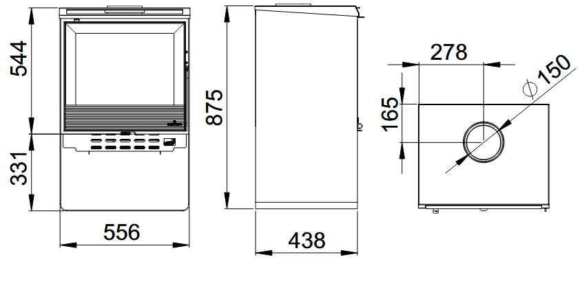 dimensions du poele croacia de chez bonpi