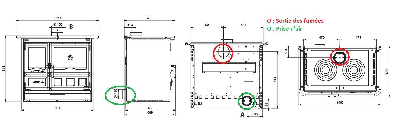 Cuisinière à bois Rosa XXL 5.0- 11kW - Cuisinière traditionnelle