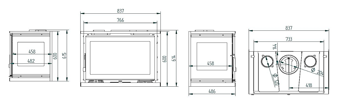 Dimensions de l'insert IT-183 de chez fm calefaccion