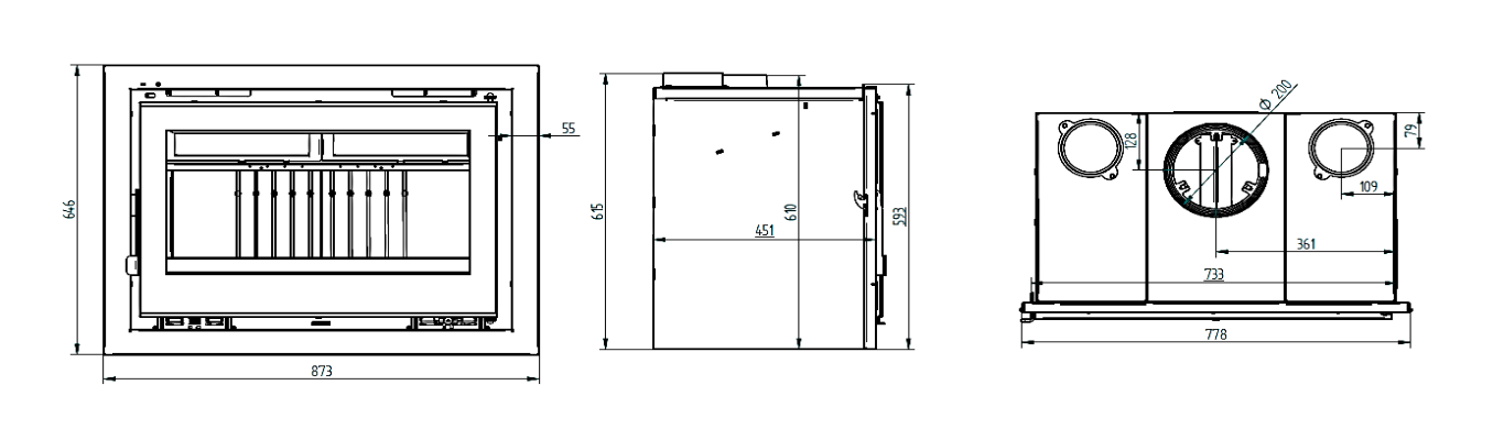 dimensions de l'insert IT-180 de chez fm calefaccion