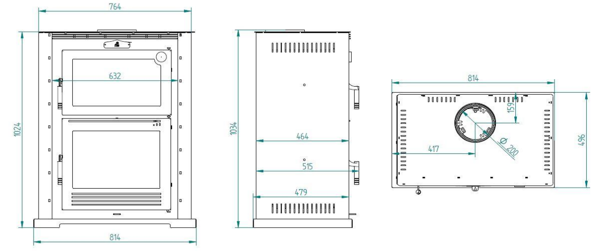 Poêle à bois avec four FIREMATIC Miami 9.5 kW