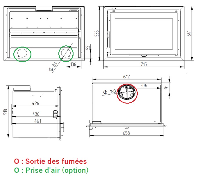 Schéma des dimensions OLEN