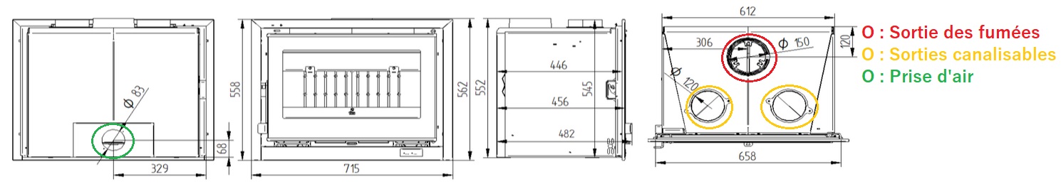 Schéma des dimensions WACO