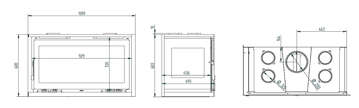 dimensions de l'insert it-122 I de chez fm caleffacion