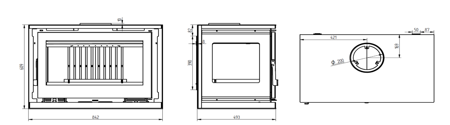 Poêle à bois double face - FIREMATIC Ottawa - L 13 à 19 kW