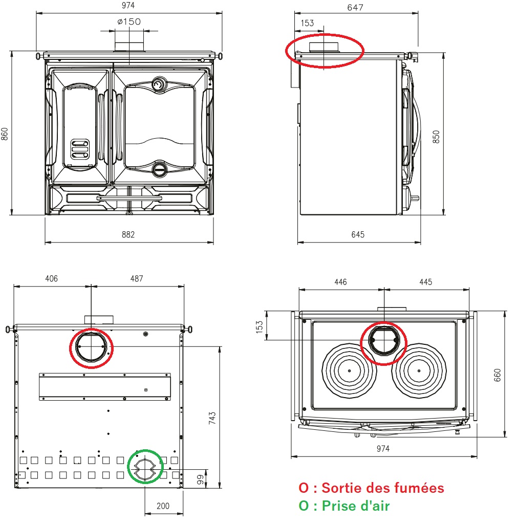 Schéma des dimensions SUPREMA.16