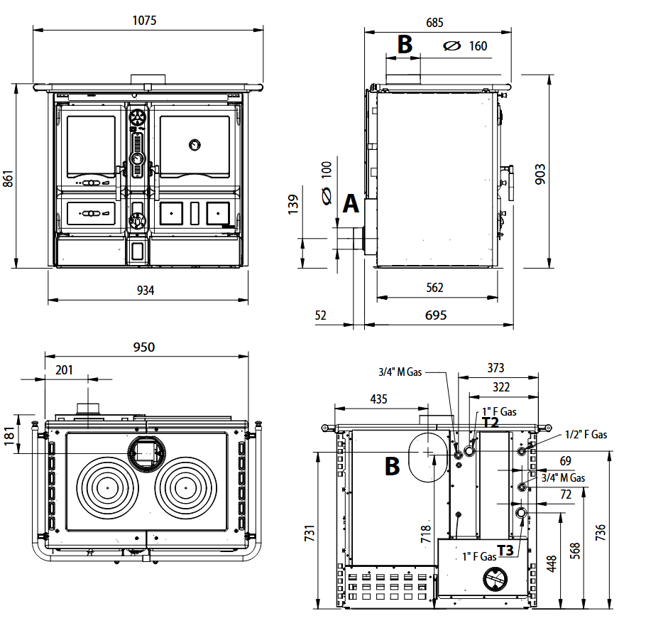 Schéma technique Termorosa XXL DSA.16 Steel