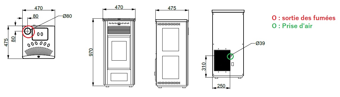 Schéma des dimensions Febe 5S-8