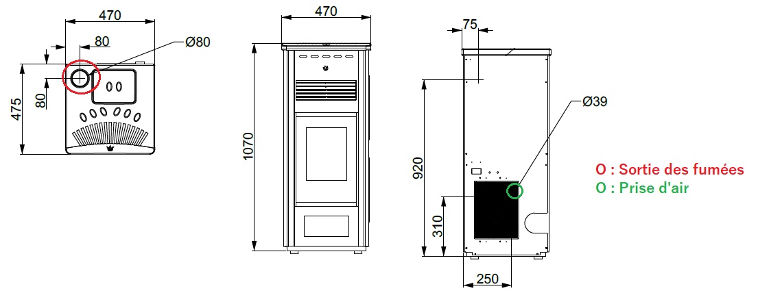 Schéma des dimesions FEBE 5S-XL