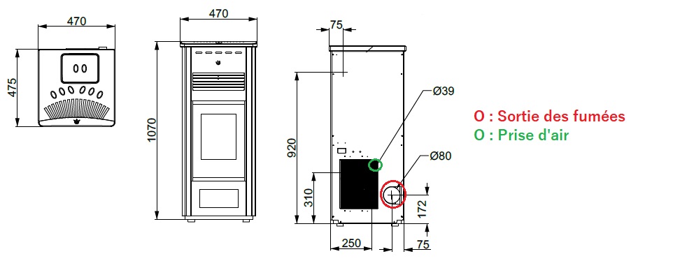 Schéma des dimensions GEA 5S-XL