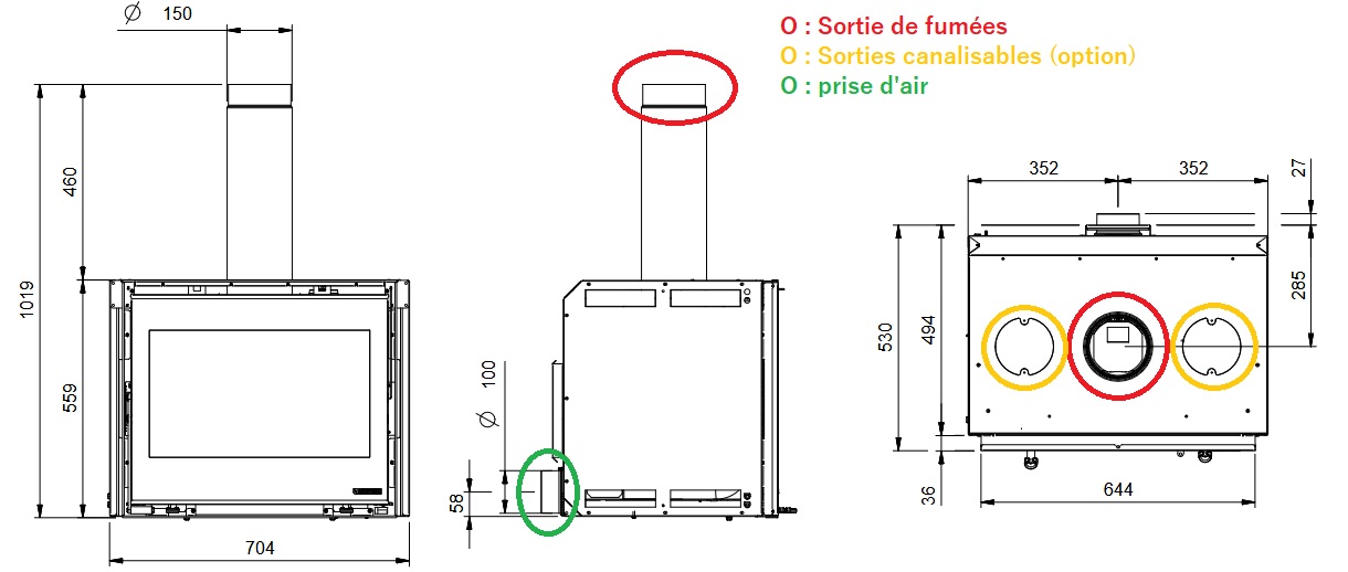 Schéma technique Inserto70LEAN