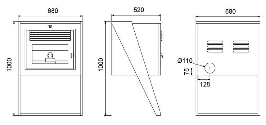Schéma des dimensions techniques Q-BIX - ORIGINE PHEBO