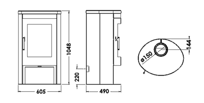 Dimensions du poele oval 3 stones de la marque panadero