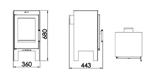 dimensions du petit poêle à bois lys de chez panadero