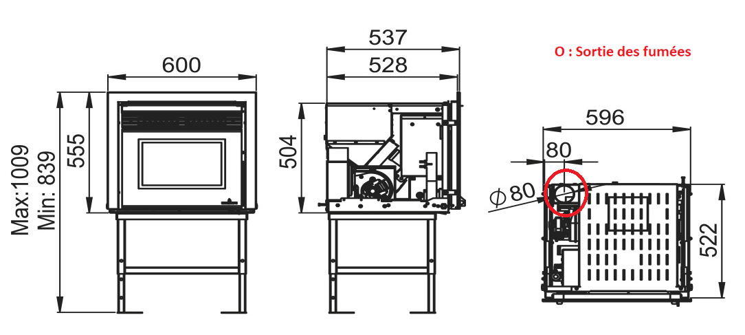 Dimensions de l'insert TAVIRA de la marque BRONPI