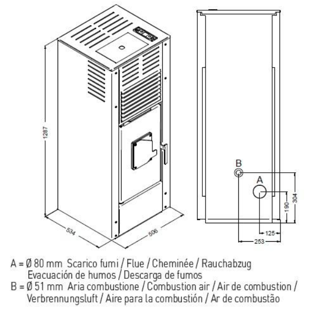 dimensions de la chaudière Aldo
