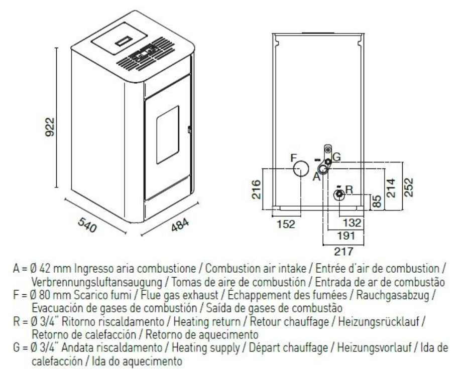 Schéma technique AMALIA 15.5 KW - PUNTO FUOCO