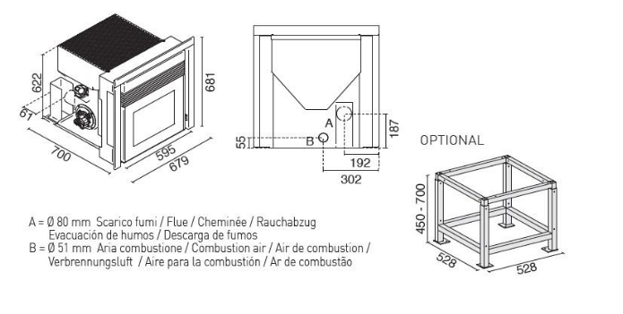 dimensions de l'insert Gino