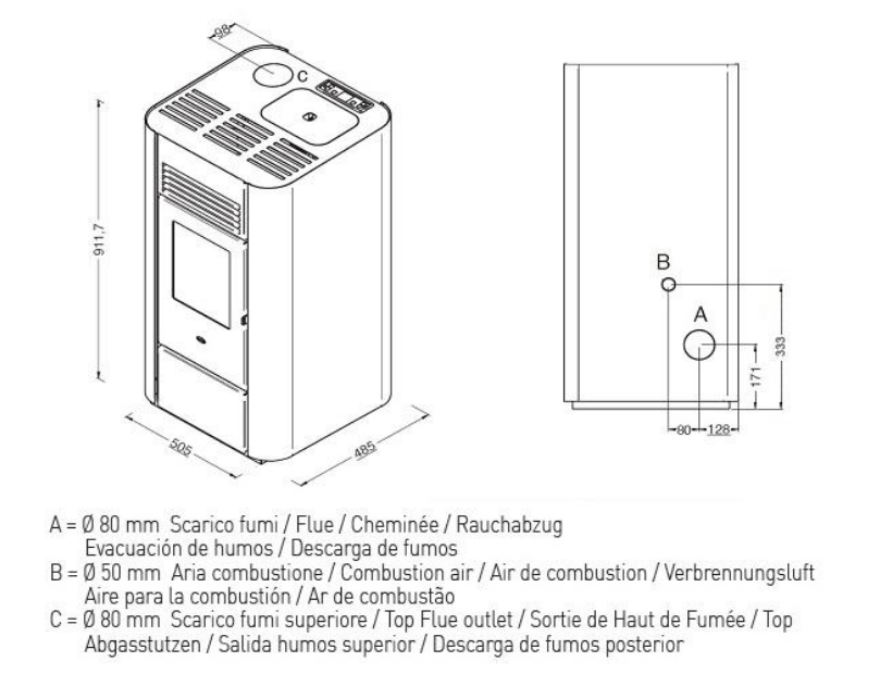 dimensions poele Delia