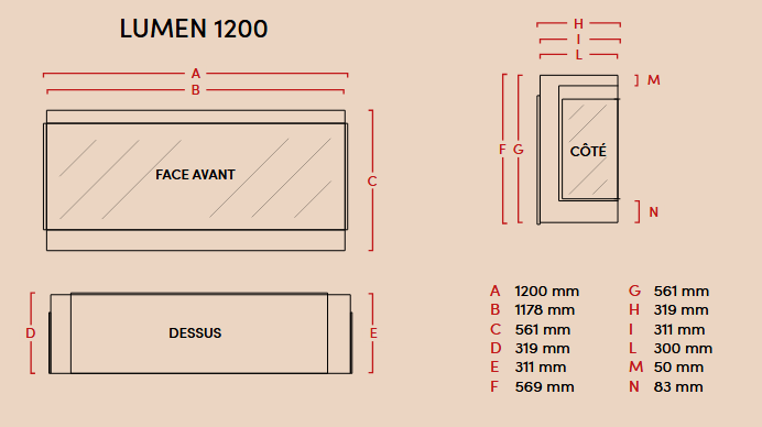Cheminée électrique lumen la nordica