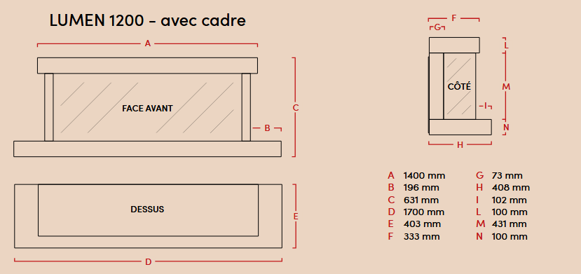 Cheminée lumen électrique lumen 1200 extraflame