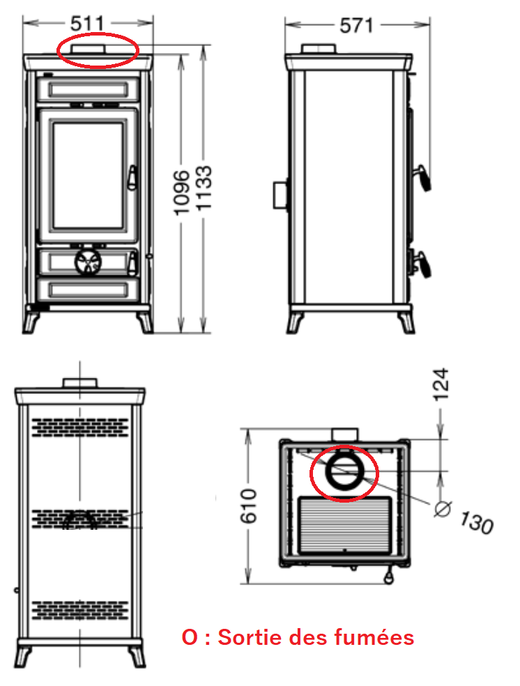 Schéma des dimensions VITTORIA EASY THERMOROSSI