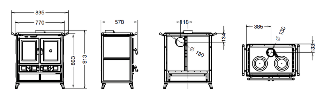 Violetta stoe evo thermorossi dimensions