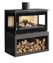 Poêle à bois raccordable 3 faces - FIREMATIC Calgary - L 13.5 kW
