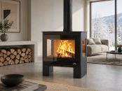 Poêle à bois 3 vitres raccordable - BRONPI Loreto 10 kW