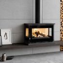 Poêle à bois 3 vitres ventilé raccordable pose libre - FIREMATIC Calgary - S 12.5 kW